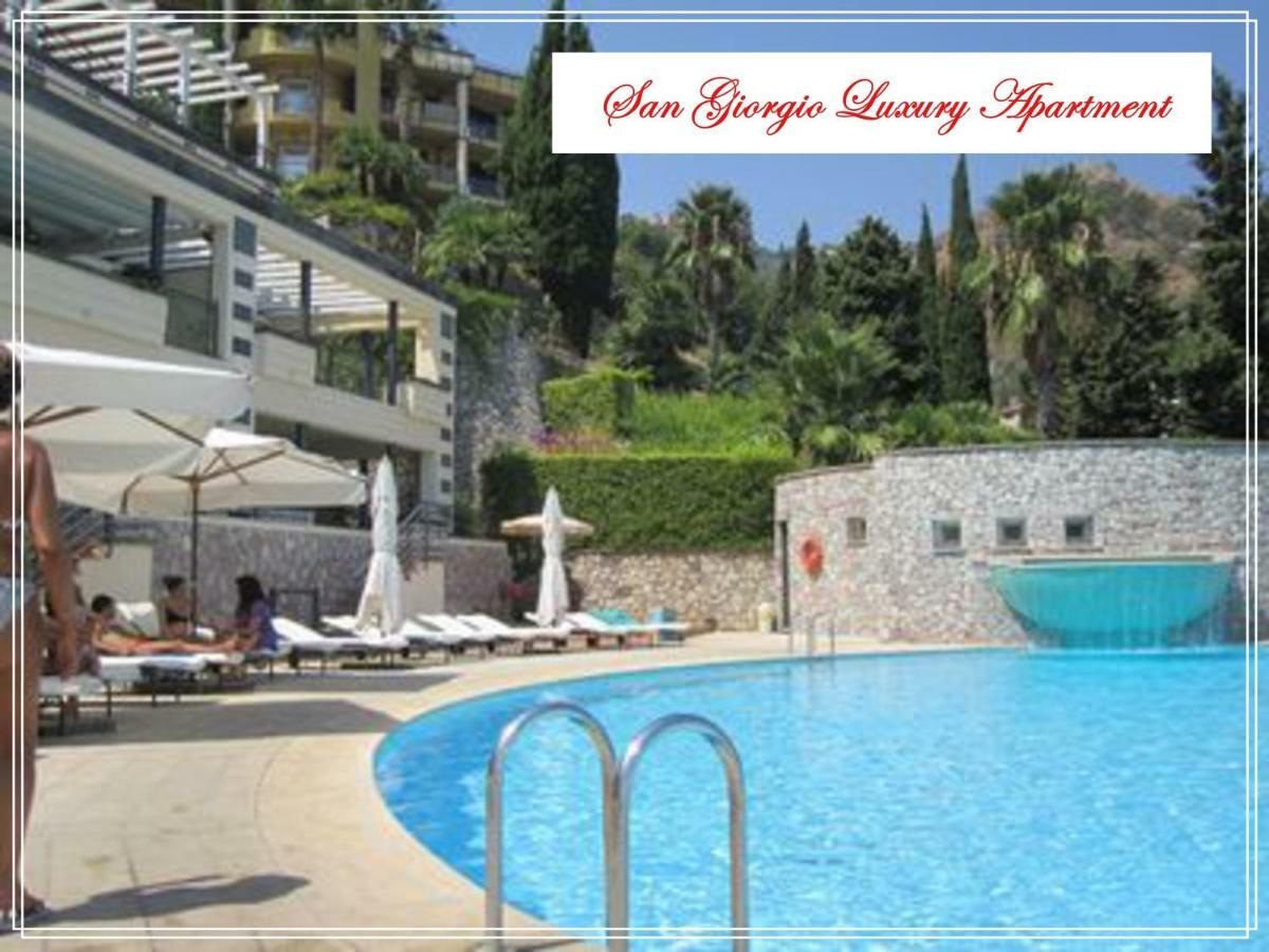 San Giorgio Luxury Apartment Taormina-Panoramic Pool & Parking Space Bagian luar foto